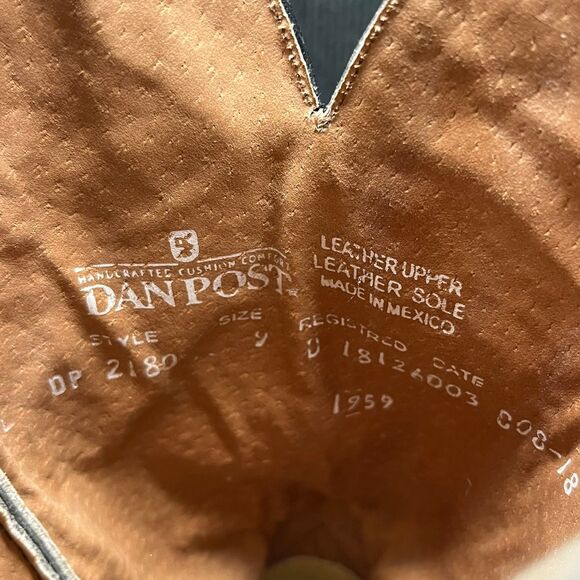 Dan Post Smoke Leather Cowboy Western Boots Gray Men’s Size 9 D DP2180 - Picture 8 of 8